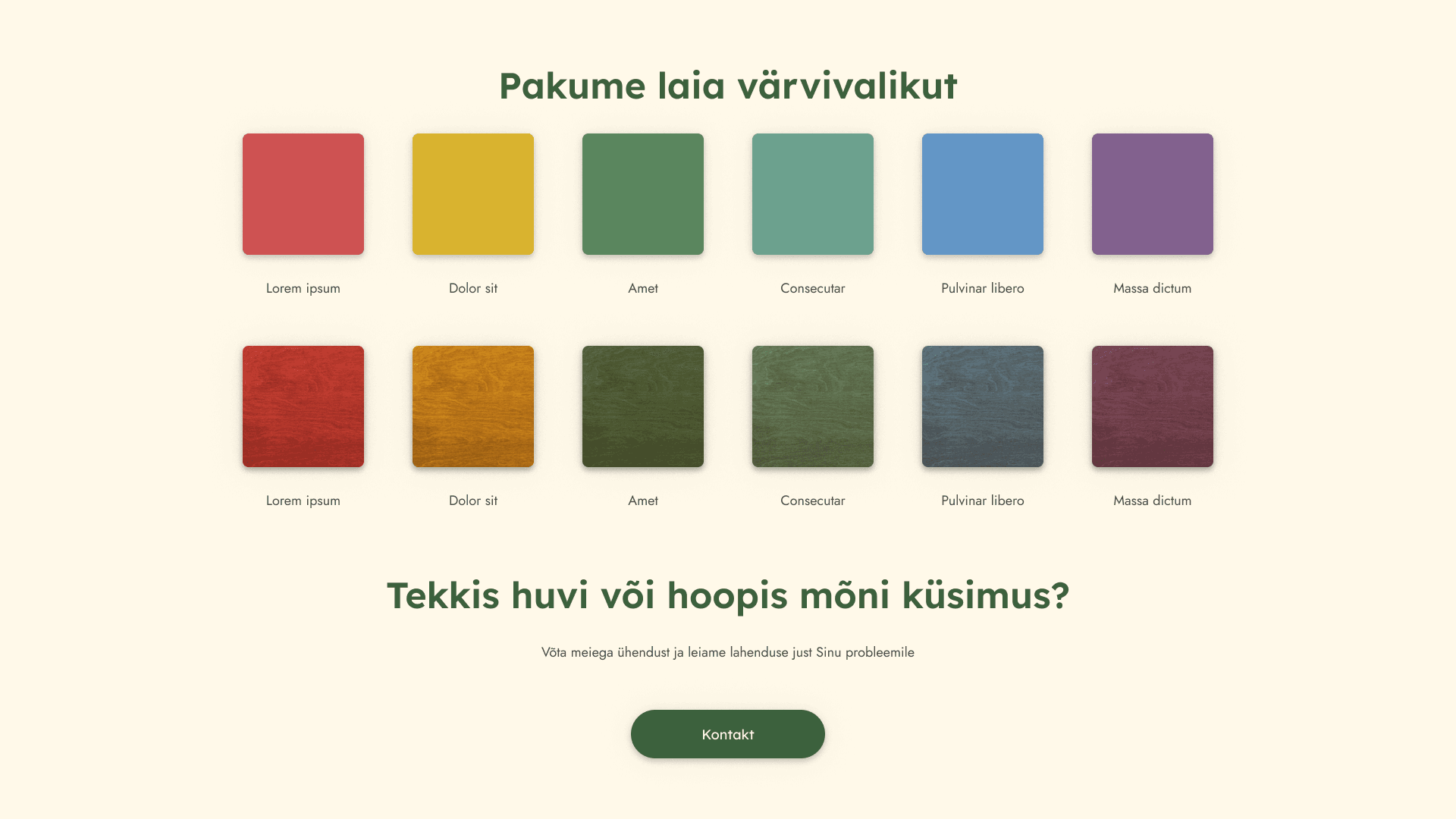 Puitmaterjalid värvivalik