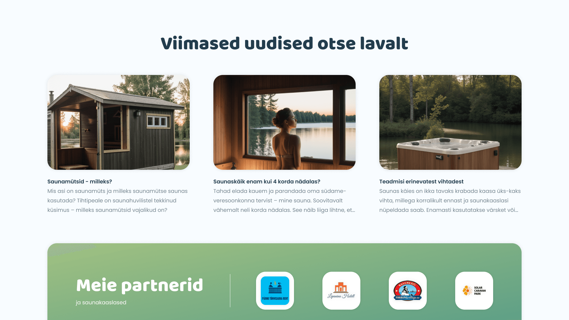 Saunatrip blogi sektsioon