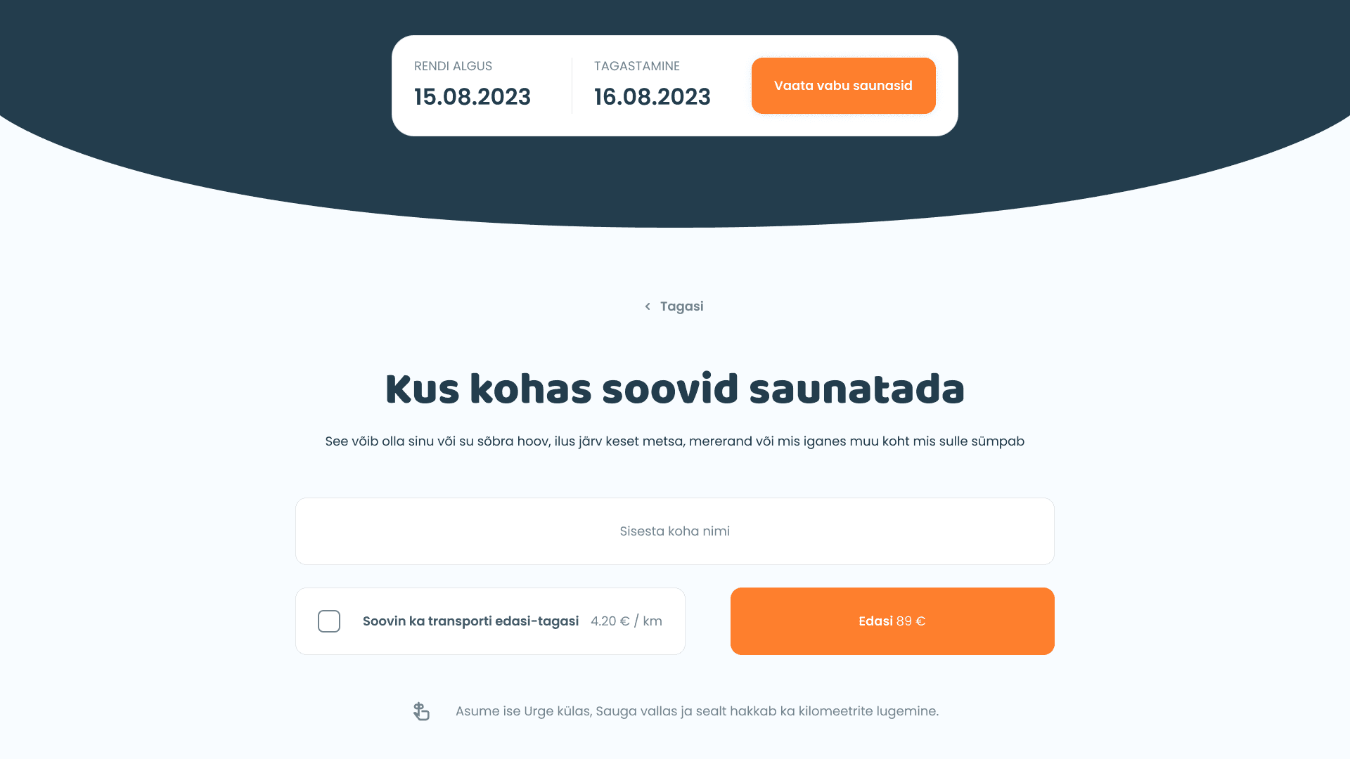 Saunatrip broneeringu jupp
